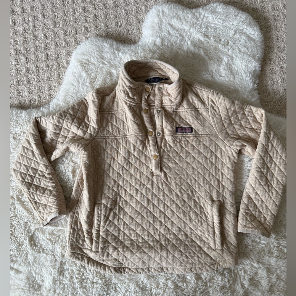 Vineyard Vines Quilted Dreamcloth Shep Shirt™ - Toasted Almond Heather size M